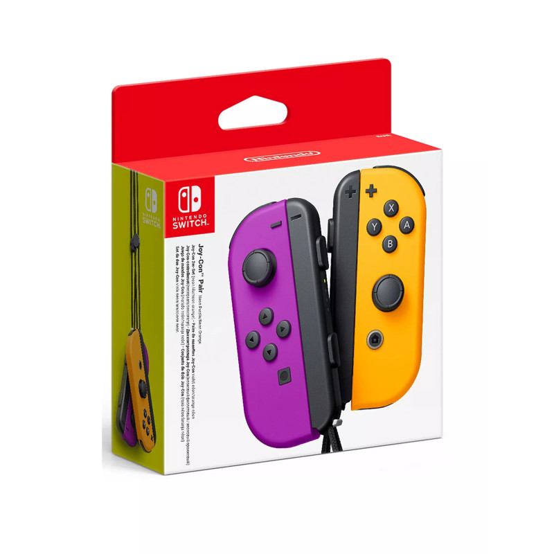 Nintendo Switch Joy-Con Controller Twin Pack, Wireless, Rechargeable - Neon Purple / Neon Orange