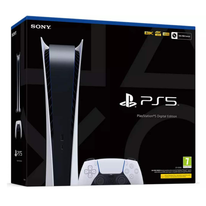 PlayStation 5 Gaming Console – PS5 White – Digital Edition No Disc Drive